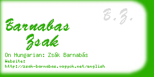 barnabas zsak business card