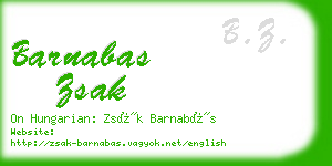 barnabas zsak business card